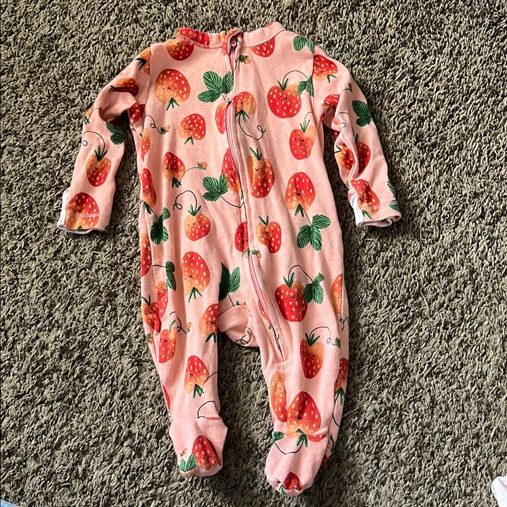 Strawberry Print Kids One Piece